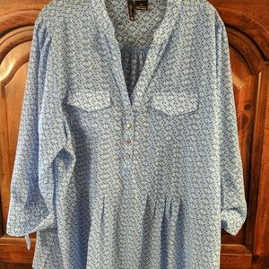 Blue and white tunic
